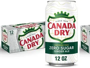 Canada Dry Zero Sugar Ginger Ale Soda, 12 fl oz cans, 12 pack
