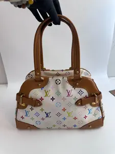 Pre-owned Louis Vuitton canvas Shoulder Bags Manhattan GM Monogram Multicolore Blanc YS1432【BF 12Z】 ty
