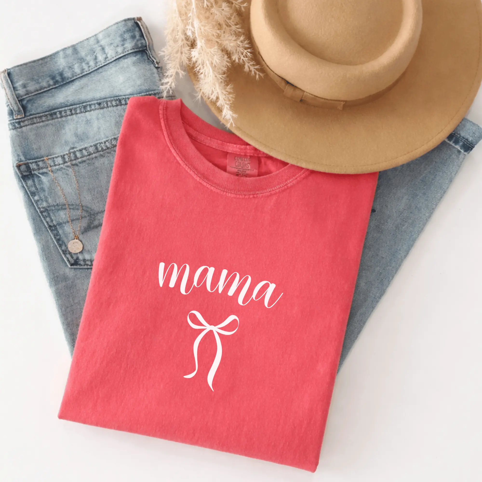 Mama Coquette T Shirt | Comfort Colors Mother’s Day Shirt, Trendy Mama Graphic Tee, Oversized Cool Mom Aesthetic, Minimalist Motherhood T-Shirt