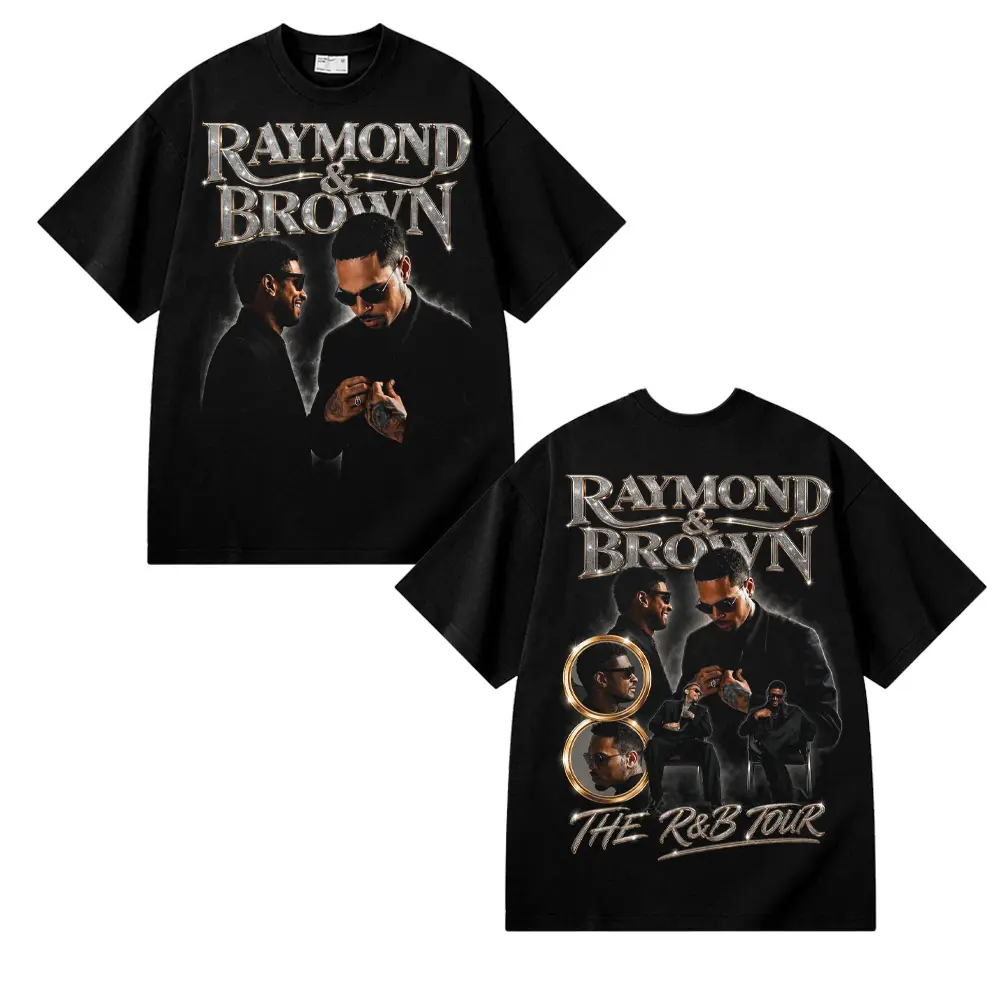 Vintage R&B Tour Double Sided Graphic T Shirt, Music Fan Concert Tee