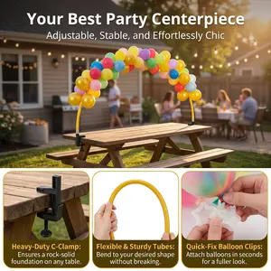 Adjustable Tabletop Balloon Arch Stand Kit, Sturdy Festive Party Balloon Accessory for Home & Party Supplies
