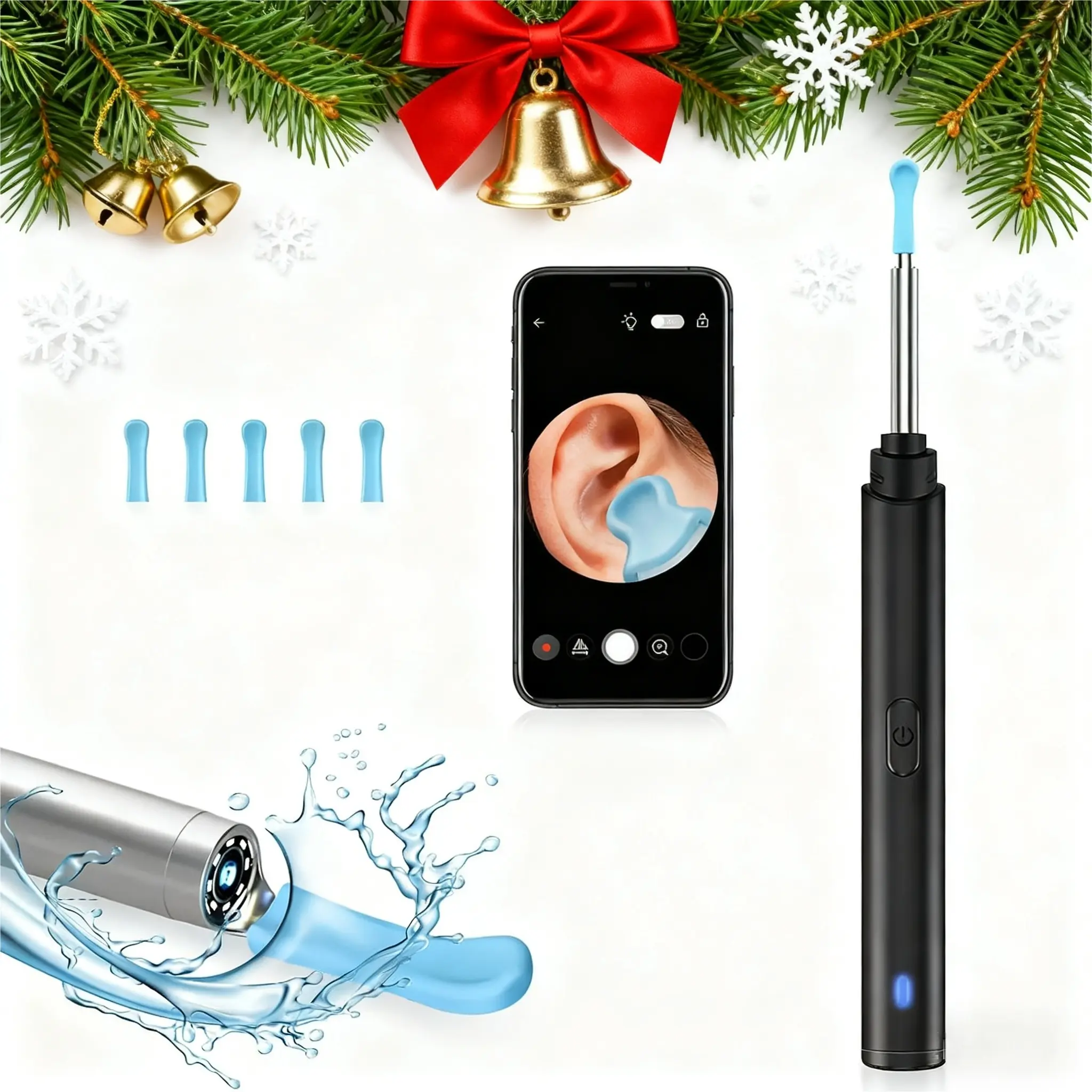 1pc Ear Wax Remover Ear Wax Removal Tool Camera, Ear Cleaner with Light and Camera Ear Wax Cleaner Ear cleaning tool Ear Set Earwax Removal Kit Compatible Suitable for Cell Phones and Tablets