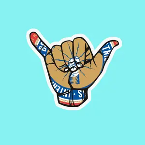 Hang Loose Shaka Hard Hat Sticker, Hard Hat Stickers, Blue collar Sticker, Hard Hat Stickers For Men