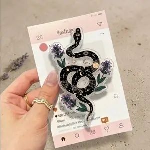 Moon Floral Snake MagSafe Phone Grip, Gothic Magnetic Phone Holder, Kindle Grip Stand, Witchy Snake Gift