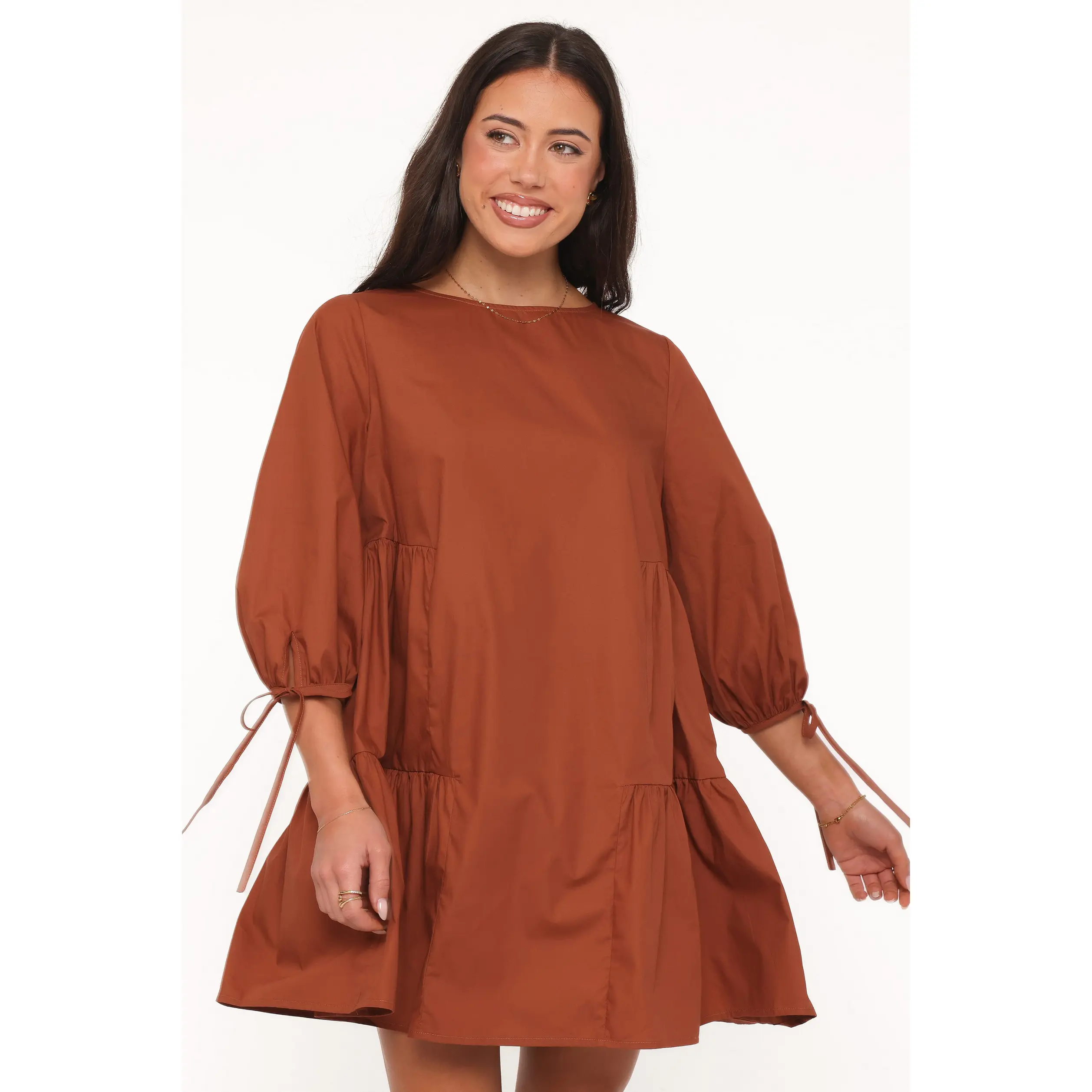 Arthur Long Sleeve Mini Dress - Camel