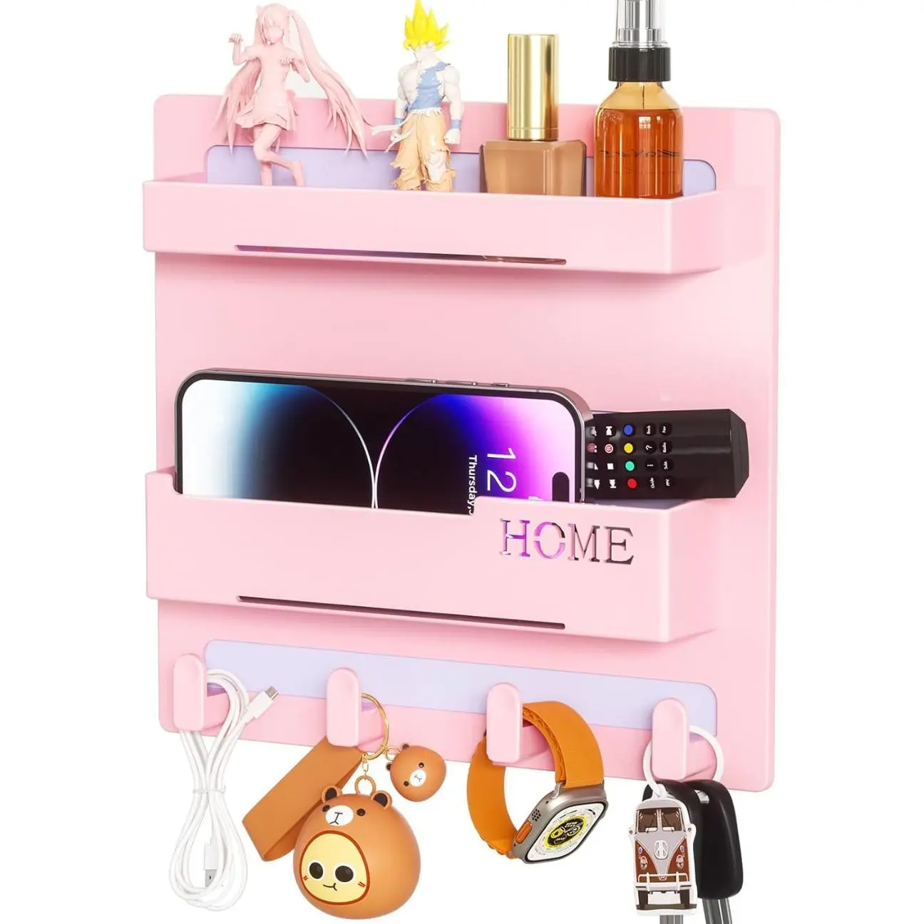 Floating Shelves for Bedside Shelf Accessories Organizer, Wall Mount Self Stick On, Cute Room Decor Aesthetic, Girls Room Decor,