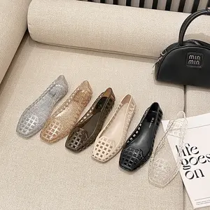 PVC Jelly Crystal Sandals Shoes for Women 2025 New Female Transperant Summer Holiday Sandals Shoes