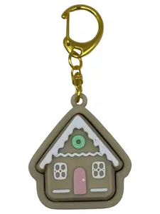 Pastel Gingerbread House Fidget Clicker: Christmas keychain accessory, stress relief, cute must have stocking stuffer