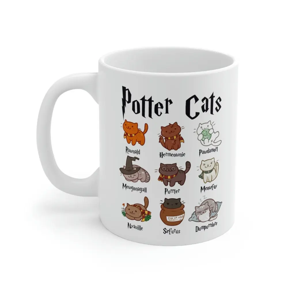 Potter Cats Mug, Harry Pawter, Potter Cat Mug - fun02043