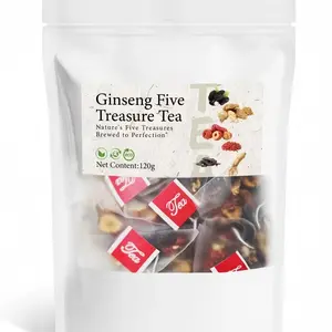 Kidney tea formula Ginseng Five Treasure TeaCombination Scented Tea  Five Treasure Tea RedDate Wolfberry Tea Men's Tea Health TeaMulberry Herbal Formula Health Tea WB Beverage