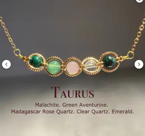 Handmade 12 Zodiac Necklaces with Natural Stone Beads: A Stylish Accessory,Handmade Gemstone Beads Choker Necklace for Women Spiritual Astrology Jewelry Birthday Gifts