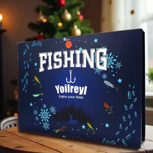 Christmas Fishing Fun Gift Set! 24-Day Fishing Bait Countdown Calendar, 24 Unique Baits for Different Fish Species & Techniques Fishing Lures Kit