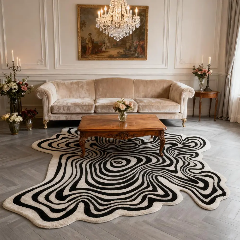 Abstract Swirl Design Carpet Rug, Abstract Area Rugs, Modern Minimalist Living Room Bedroom Mat, Washable Plush Home Decor, Modern Indoor Rug, Fluffy Rug, Abstract Styled Rug, Decorative Rug, Indoor Floor Rug
