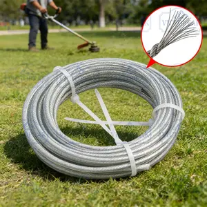 Durable Steel Wire Grass Rope, Wear-Resistant Anti-Break Grass Cutting Line, Industrial Grade Replacement for Lawn Mowers, Round Shape