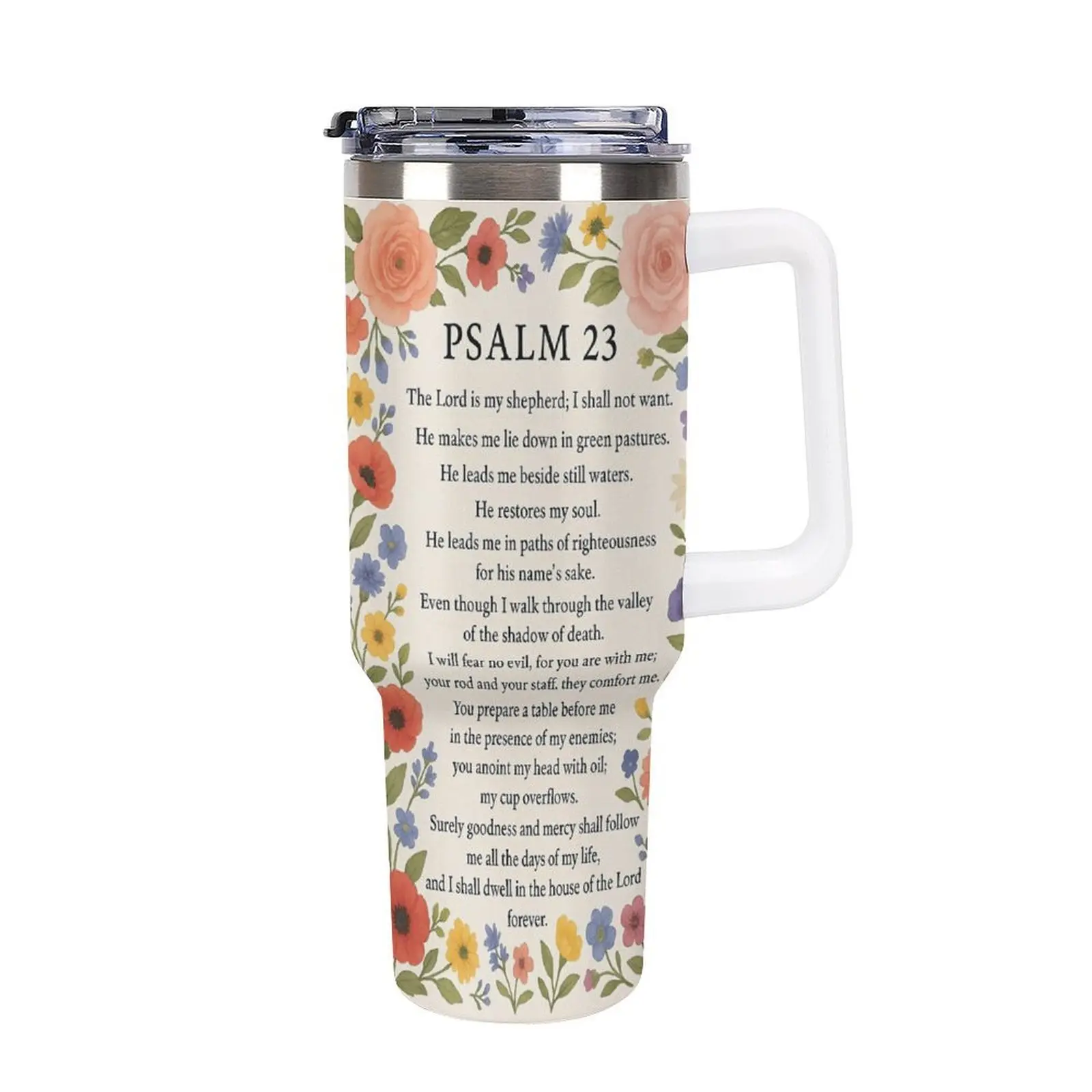 Psalm 23 Tumbler,Bible Verse Quote Tumbler,Bible Verses Engraved Tumbler,Holder  Friendly Travel Cup, Vacuum Insulated Large Water Bottle,Religious Gift for  Her,Bible Books - TikTok Shop