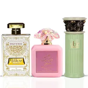 Pink Blush, Meethaq Rouge & Manaal Eau de Parfum Sprays 100ml (3.4 oz) by Ard Al Zaafaran | The Ultimate Dessert Wardrobe (Bundle)