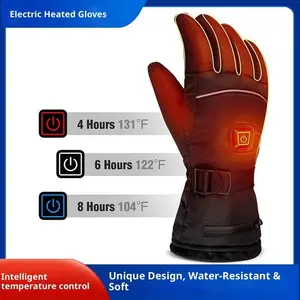 Outdoor Riding Heated Gloves, 3-Speed Temperature Control, Skiing Cold-Proof Thickened Thermal Electric Heated Gloves