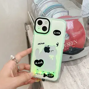 Voice Control Glowing Animal Cat Dog Protective Phone Case, Unique Call Light Design, Cartoon Pattern, Fits X/11/12/13/14/15/16/17 Pro/max/plus, Best Gift Choice