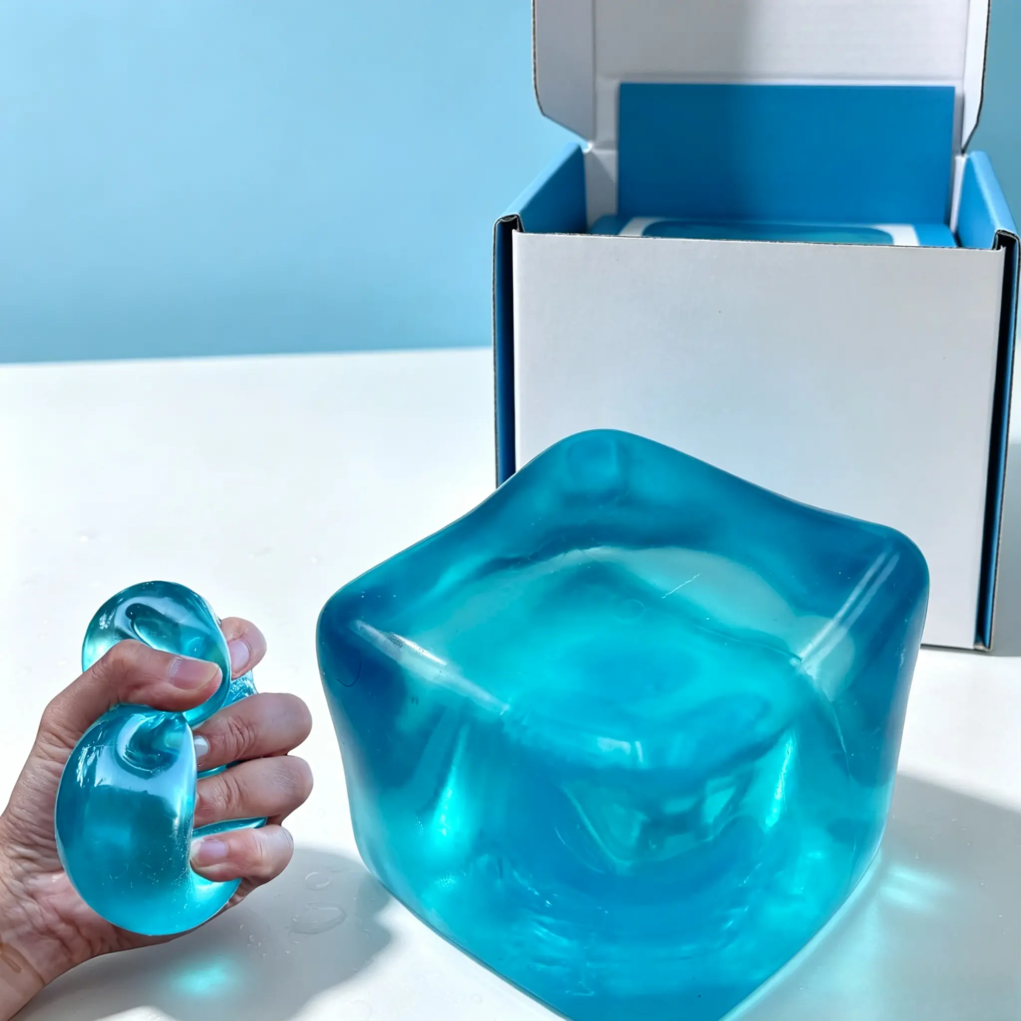 Oversized Squeeze Squish Cube Fidget Toy, 35% Larger Than Standard Sensory Cube, Durable Stress Relief Focus Toy for Kids Adults, ASTM Certified Age 3+ Ready Gift