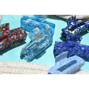 Custom Blue Acetate Hair Claws