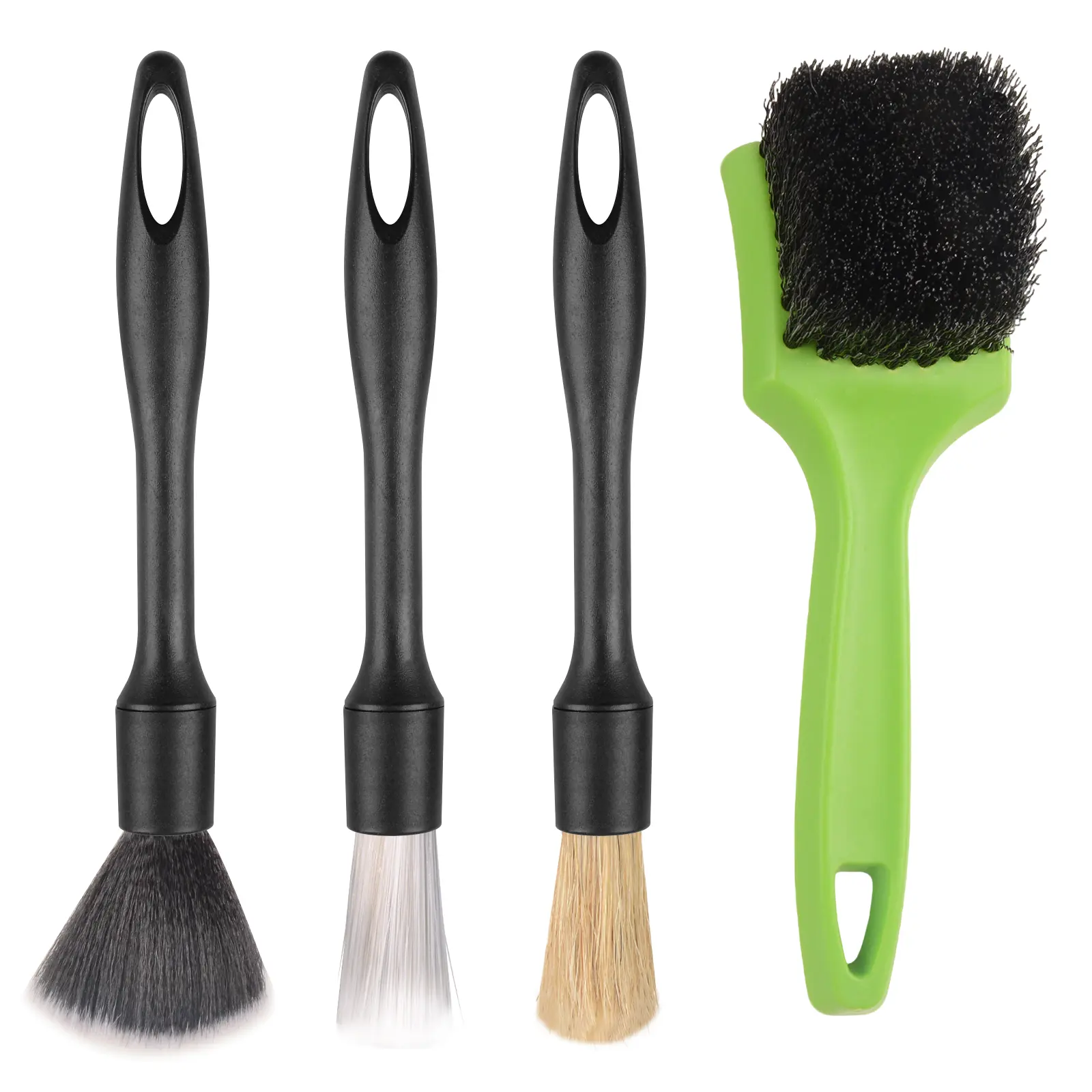 NowWash 4PCS Car Detailing Brush Kit - Car Cleaning Tool with PP Handles, Surface Cleaner for Precision Cleaning, Reaches Tight Corners Easily (Dashboard, Vents, Wheels), Reaches Tight Corners With Ease
