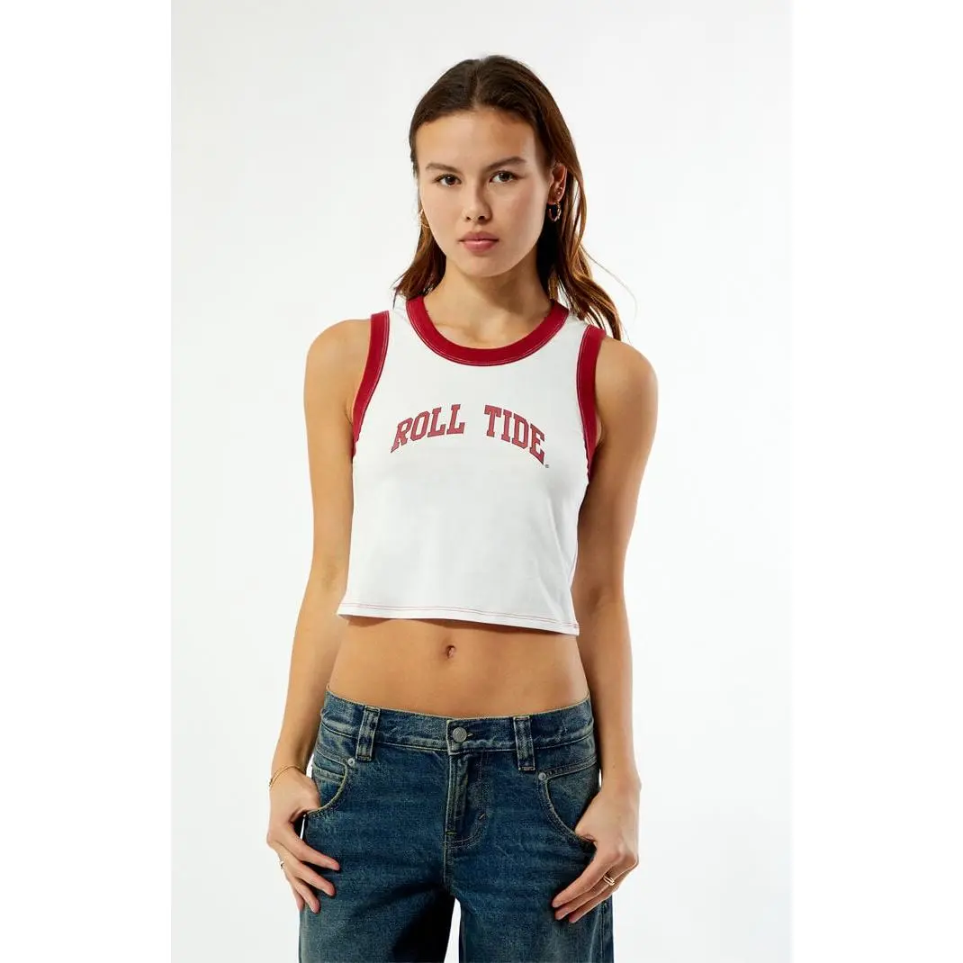 WILD COLLECTIVE Women's x Pacsun University of Alabama Roll Tide Cropped Tank Top