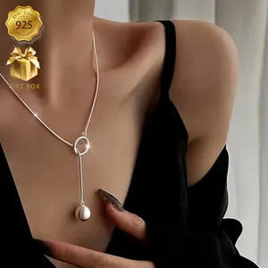 925 sterling silver fashionable round bead necklace, creative round bead necklace, textured spherical pendant, retro luxury style, daily wear and gift, versatile accessories for all seasons, suitable for Christmas, birthdays, adults, and graduation gifts.