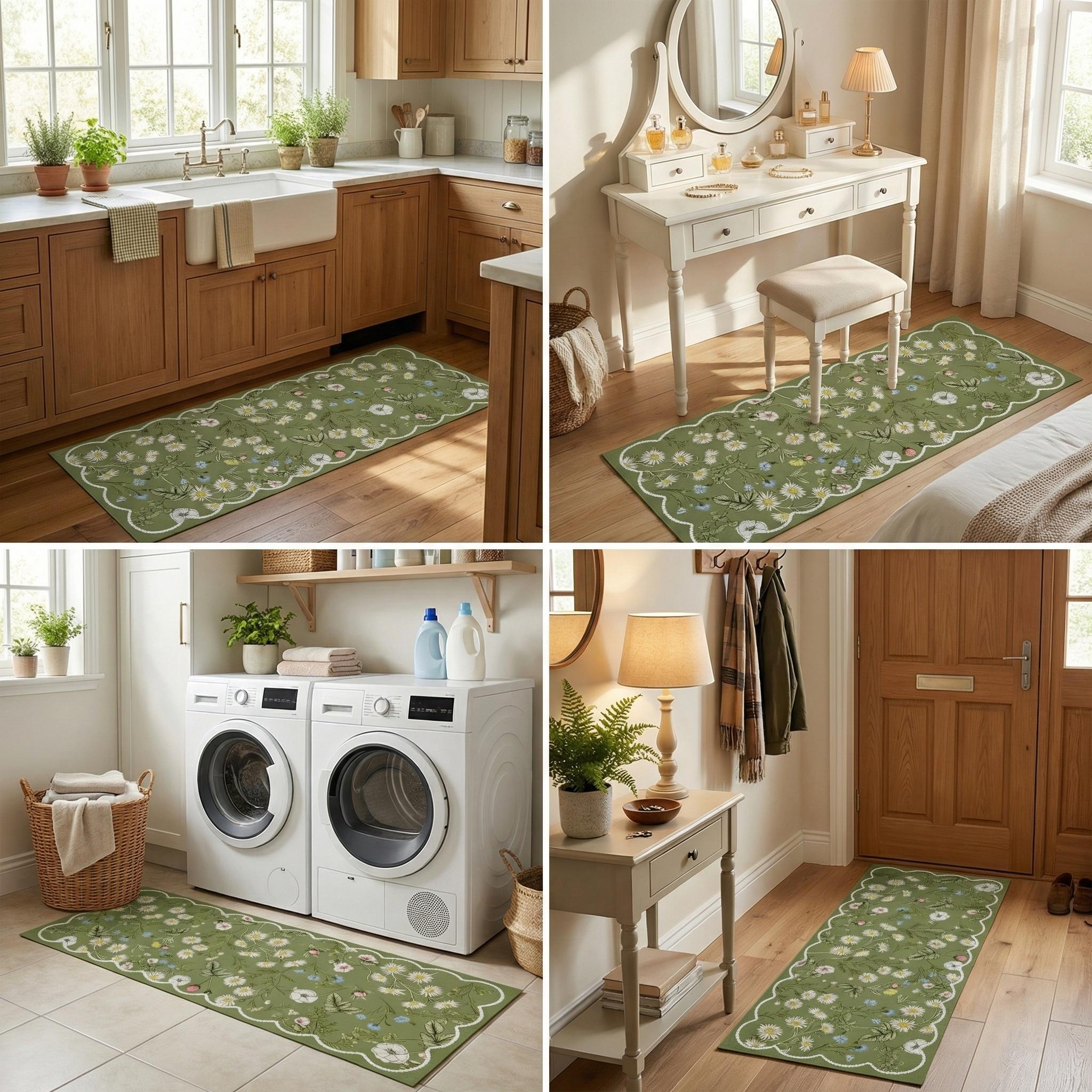 15.75x47.24 Inch Garden World Ultra Absorbent Non-Slip Bath Mat, Machine Washable Water Absorbent Rug for Bathroom, Kitchen, Shower, Toilet, Entryway & Bedroom  stone bath mats