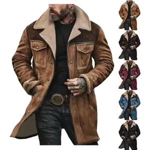 MensWesternCowboyJacketVintageSuedeJacketLongCoatsZipUpPlushCollarCowboyPeacoatRetroTopsCasualMenswearFathersdaygiftSoftFleeceHoodiejacketwesternclothingjacketslettermanjacketwesternclothingwindbreakersLeather