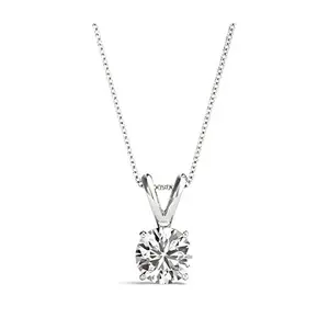The Diamond Deal | 2 to 5 Carat Lab-Grown Diamond Solitaire Pendant Necklace | 14K White Gold | 18 Inch Chain