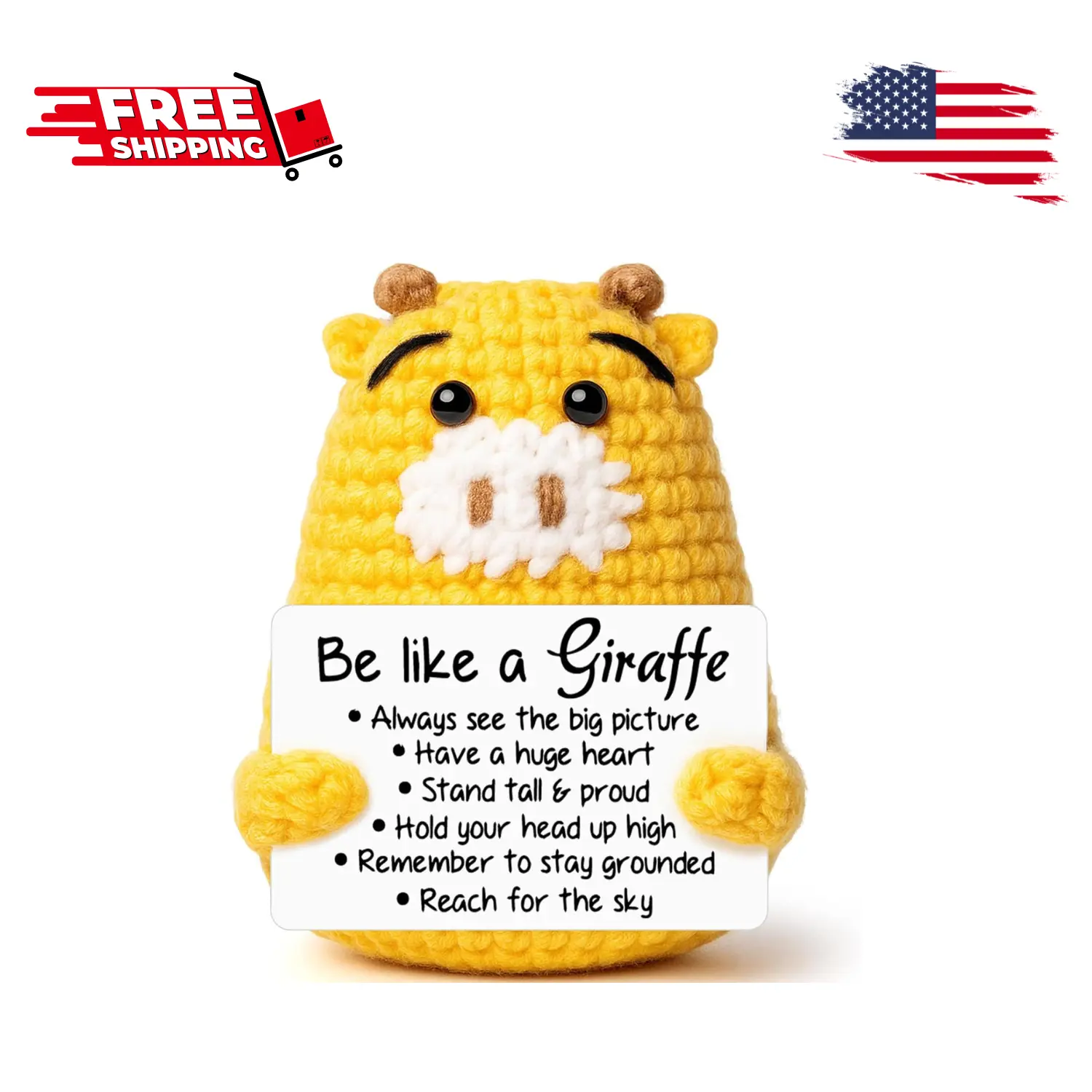 Positive Crochet Animals Giraffe Gifts, Handmade Emotional Inspirational - Be Like a Giraffe