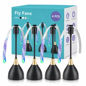 Fly Fans for Tables, Practical Fly Repellent Fan with Soft Blades, USB or Batteries Powered, Soundless and Portable Keeps Your Food Clean(4 Pack)