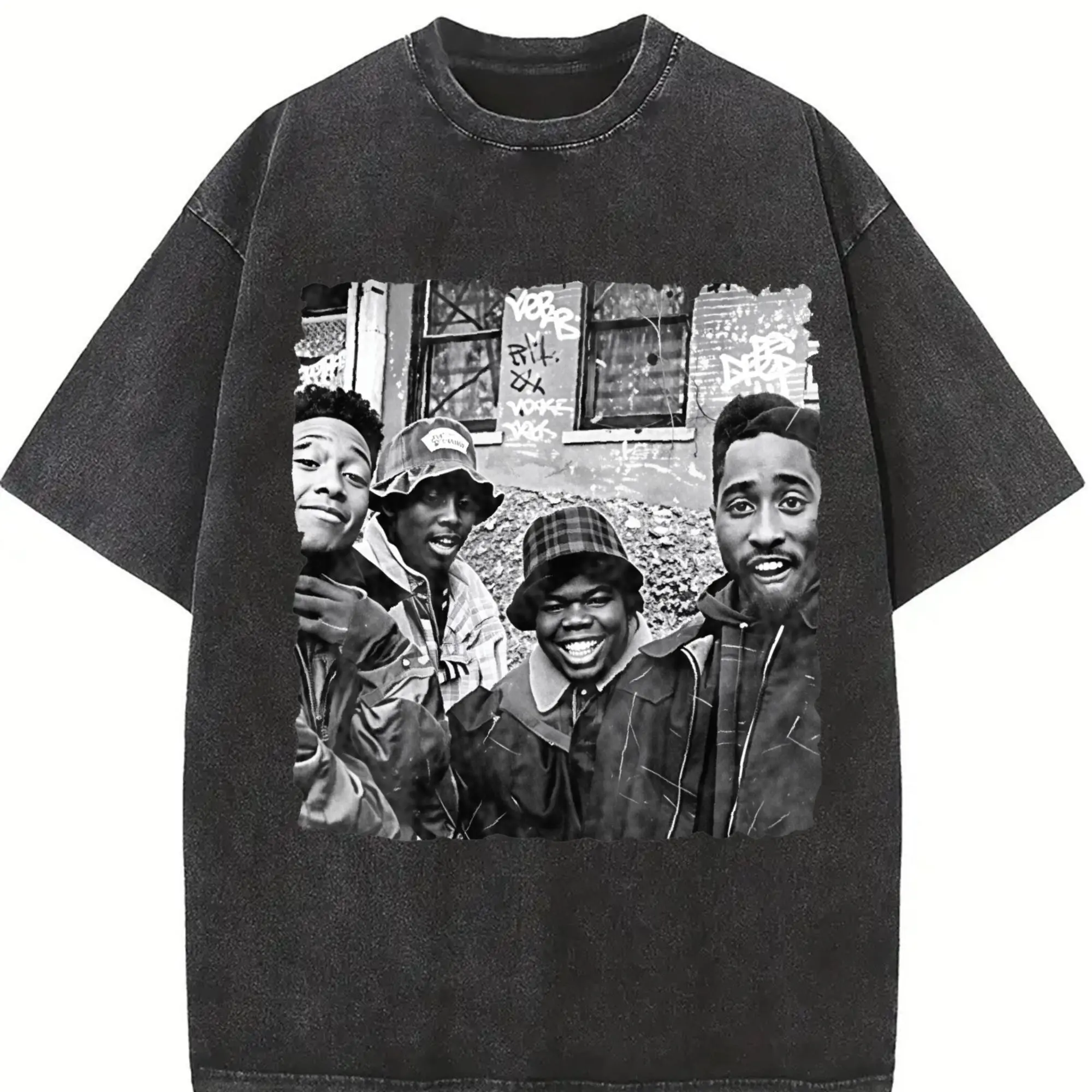 Women's Oversized Soft Cotton Round Neck Printed T-Shirt - Unisex Casual Clothes, Juice 90 Graphic, Loose Boyfriend Fit, Machine Washable with Cold Wash Option, Hang or Line Dry