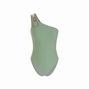 Cider Asymmetrical Neck One Piece Swimsuit With Resin Ring Detail SwimWeek
