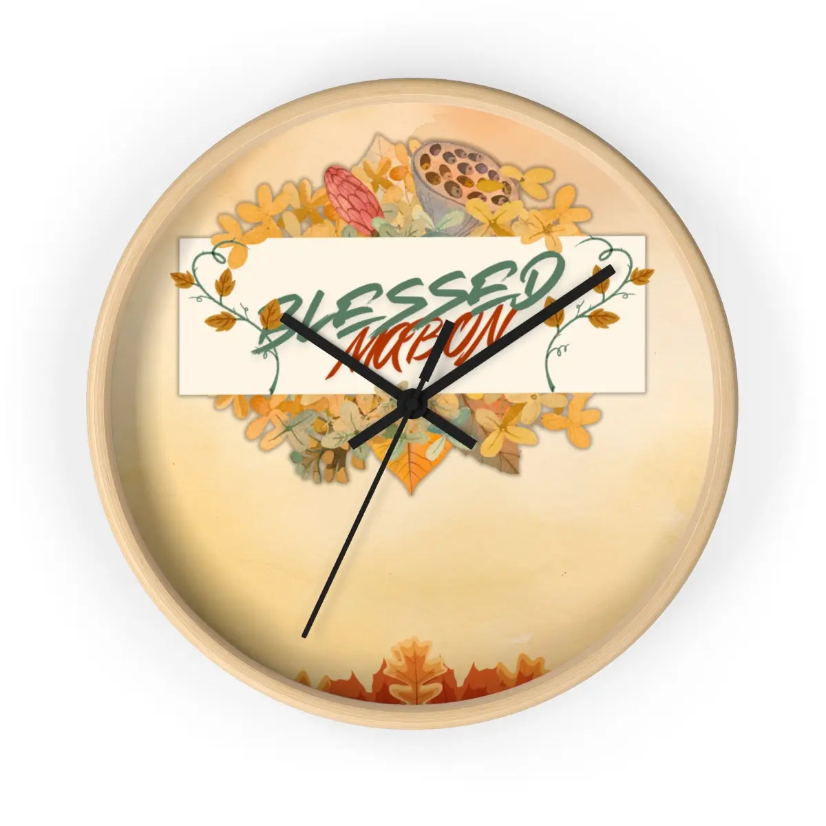 Personalized Wooden Wall Clock, Every Second Counts, Blessed Mabon, Indoor Decor Accent