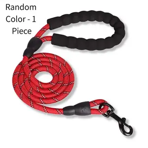 LED Light Up Dog Leash, Night Walking Glow Lead, Heavy Duty Nylon Anti-Bite Pet Traction Rope