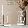 Acrylic Transparent Arch Wedding Table Number, Seat Card with Stand, 5x7 Inch Wedding Decorative Sign for Event Decoration, Universal Setting, Modern Home Decoration, Home Decor Products, Decoration Items