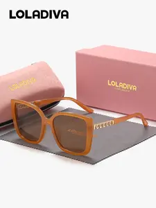 LolaDiva 1 Piece Unisex Square Trendy Sunglasses HD Full Frame Fashionable Sunglasses UV400 Cute frames boosting approachability