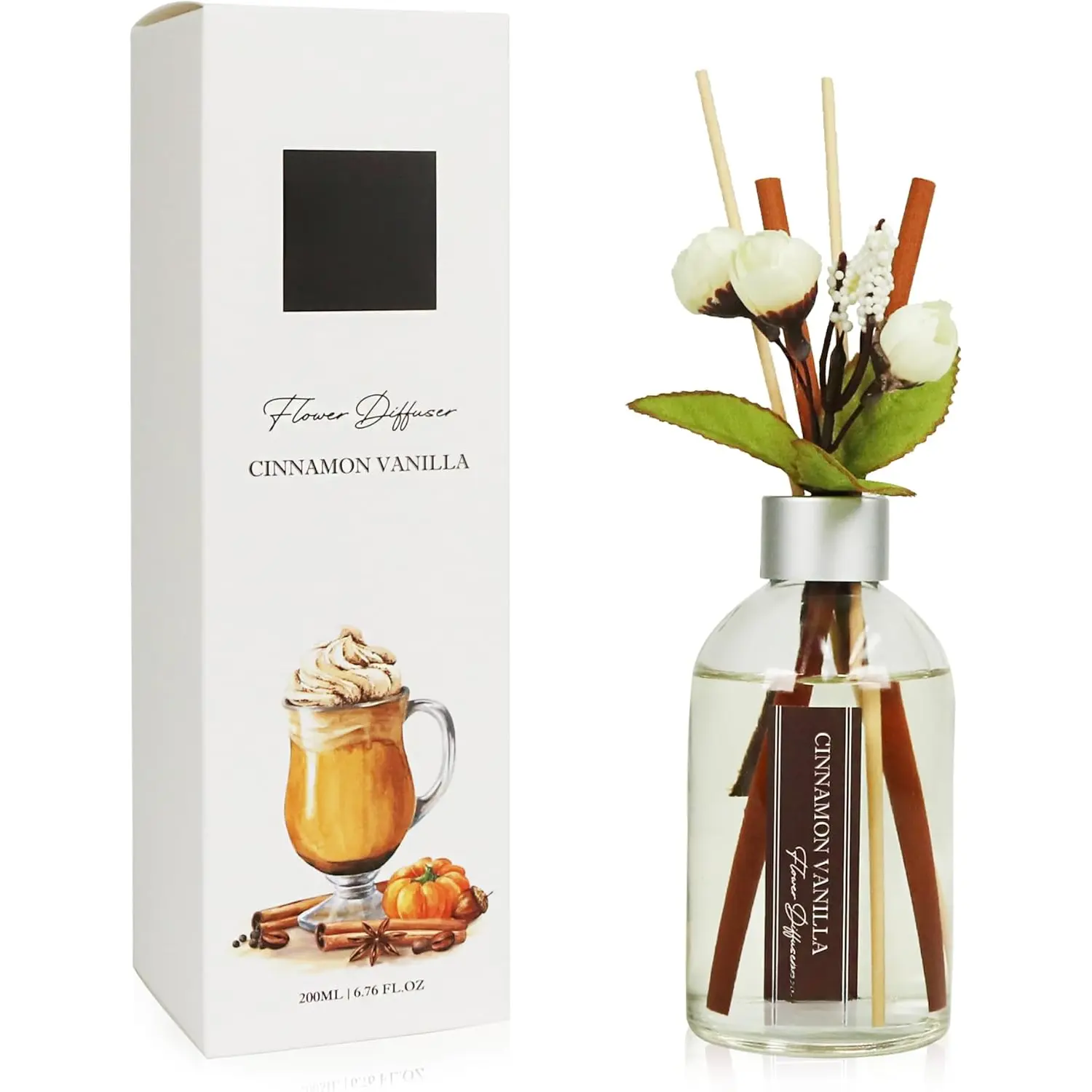 Cinnamon Scent Diffuser Kitchen, Office Decorations Cinnamon Vanilla Scent Flower Reed Diffuser, Christmas Room Stick Scent, Work Cubicle Scent, Korean Kitchen Window Decor, Air Freshener