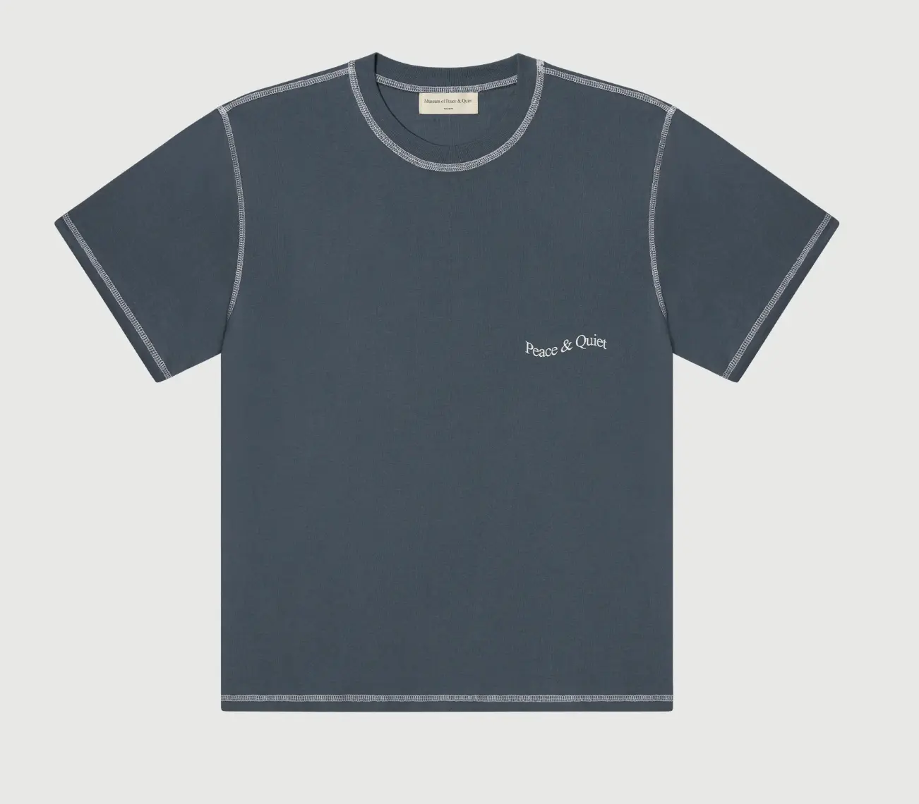 Museum of Peace & Quiet Wordmark Reverse Stitched T-Shirt Slate