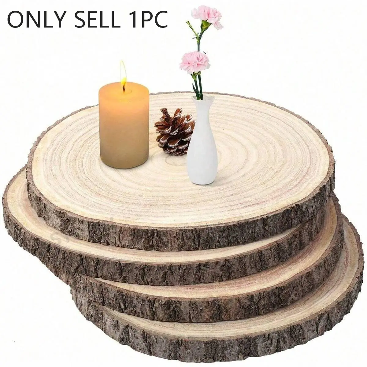 Large Natural Wood Slice, Natural Wood Grain, Unprocessed Wooden Table Decor, Ideal for Display, Craft Making, Painting, DIY Crafts, Home Decoration