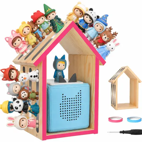 For Tonie Shelf,Tonies Storage for Creative Tonie Box Magnetic Shelf for Tonie Figures,Characters,Wooden for Kids (Natural) Organiser Racks