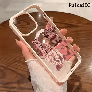 Premium Magnetic Phone Cases for iPhone11/12/13/14/15/16//17/Air/promax/Plus Cute Highland Cow Love y2k cased MagSafe Ready, Anti-Fall, Springtok and Ultra-Thin Design | Perfect for Everyday Use Screen Protector Resistance