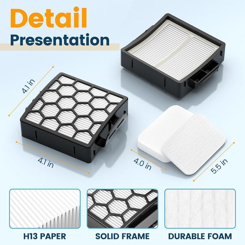 Filters for Shark Navigator Zero-M Self-Cleaning Brushroll Pet Pro Upright Vacuum ZU60 ZU62 ZU62C NV251,NV255, Replacement Parts Parts #1238FT60&1239FT60