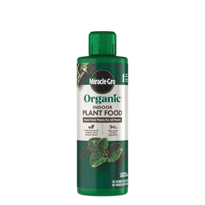 Miracle-Gro Organic Indoor Plant Food - Plant-Based Liquid Fertilizer for Houseplants, Feeds Instantly, 8 fl. oz.
