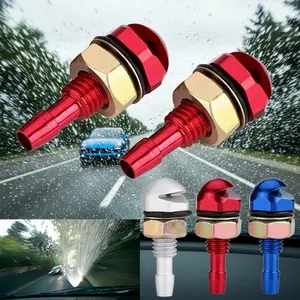 2-Pack Universal Mist Spray Windshield Washer Nozzles Aluminum Alloy Waterproof Clogged Prevention Suitable for Multiple Vehicle Models