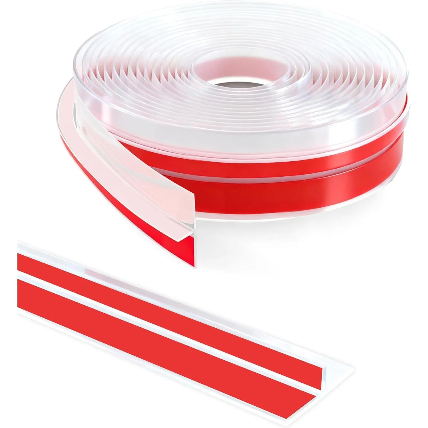 20Ft T-Shaped Door Draft Stopper,  Weather Stripping Seal Tape for Doors and Windows - Clear, 2" Wide (50mm)