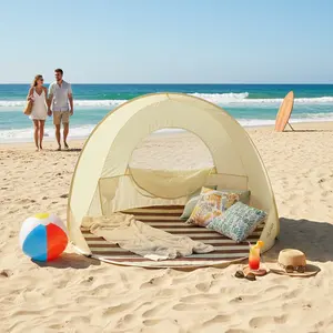 Portable Beach Tent with UV Protection | Quick-Setup Sunshade Shelter for Families & Picnics | Lightweight Canopy for Camping, Moms & Babies | Includes Carry Bag | Durable Polyester