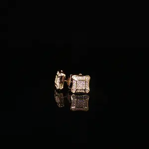 Dazzling Diamond Pave Square Stud Earrings | 8mm | VVS