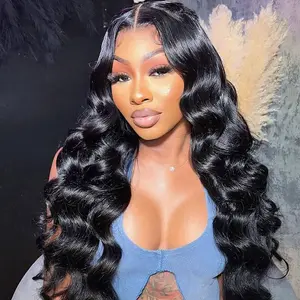 MORE FACE 7*5 Glueless Wigs Human Hair Pre Plucked Pre Cut Body Wave 7*5 HD Lace Closure Wigs Human Hair 180% Density Body Wave No Glue Pre Cut 3 Seconds to Wear Glueless Wig